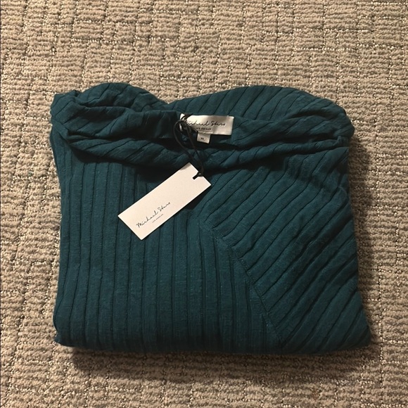 Micheal Stars Women’s Dakota Ribbed Top in Bright Teal - Size XL - Picture 3 of 4